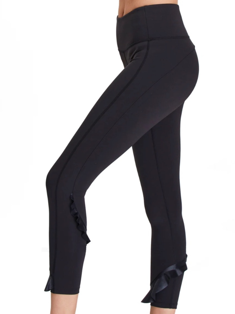 Urban Savage Ruffle Legging in Black/Shine, Size Small, New
